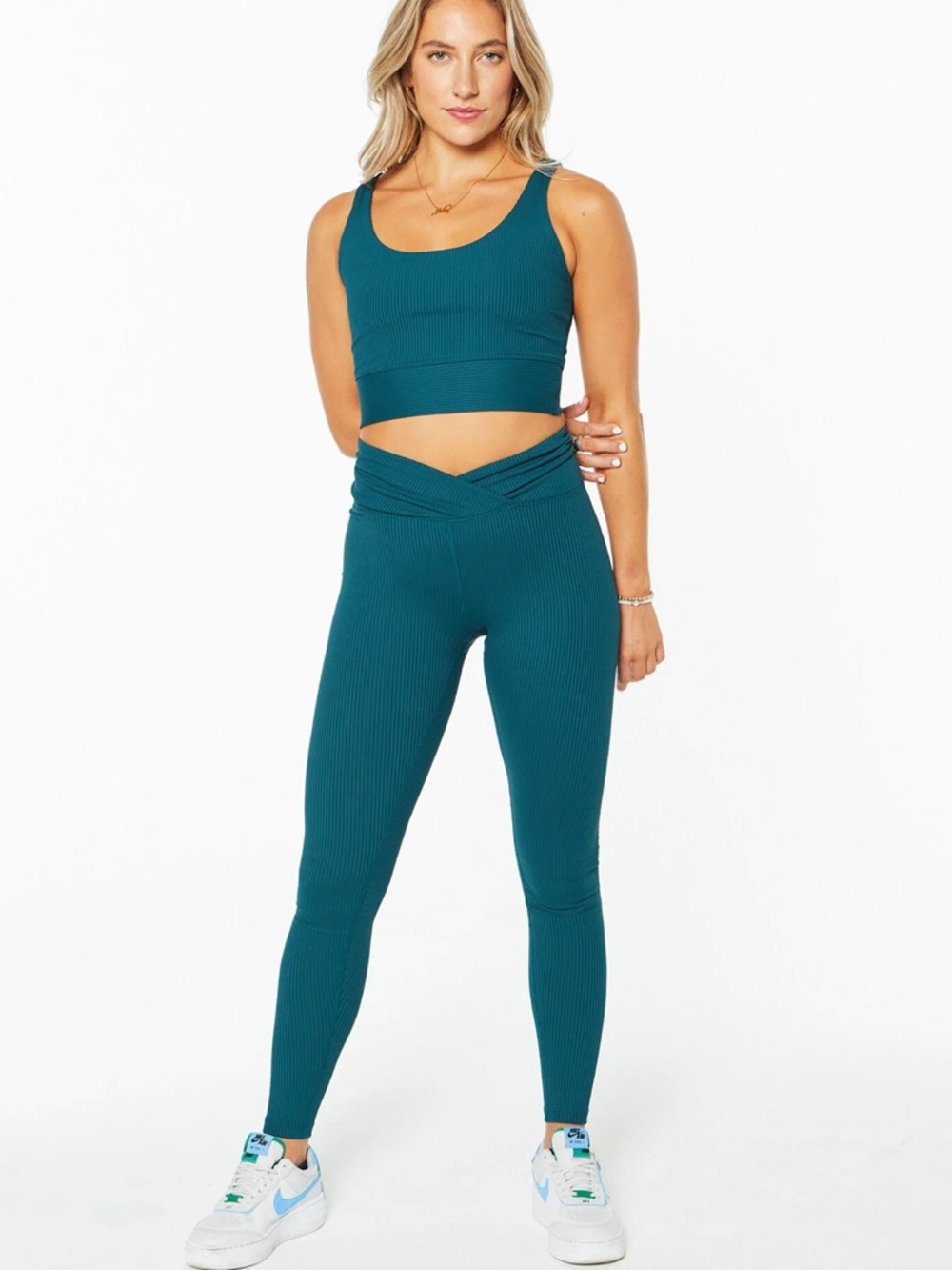 Year of Ours Ribbed Criss-Cross Leggings & Gym Bra